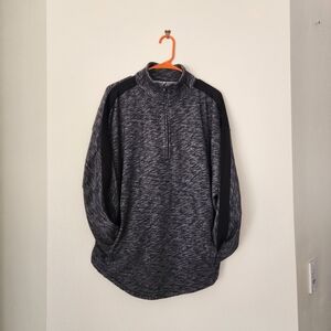 Victoria's Secret Pink Womens Charcoal and Black Zip-Up Sweater